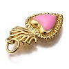 Golden Tone Brass Enamel Pendants KK-K750-01G-C-4