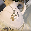European Imitation Pearl with Alloy Wings Angel Pendant Necklaces for Women WH2548-9-2