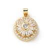 Brass Micro Pave Clear Cubic Zirconia Pendants LS-ZIRC-D276-01G-F-1