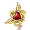 Rack Plating Brass Clear Cubic Zirconia Open Cuff Rings RJEW-S411-01G-03-1