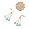 304 Stainless Steel Mixed Stone Dangle Stud Earrings EJEW-TA00740-4