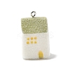 Flocky Opaque Resin Pendants RESI-F062-02F-1