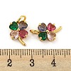 Brass with Colorful Cubic Zirconia Charms KK-G490-19G-3