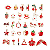 30Pcs 30 Style Light Gold Alloy Enamel Pendants ENAM-YW0001-81-1