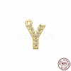 Real 18K Gold Plated 925 Sterling Silver Micro Pave Clear Cubic Zirconia Charms STER-P054-10G-Y-1