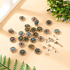 24 Sets 12 Colors Alloy Synthetic Stone Beads Buttons BUTT-TA0001-22-6