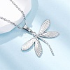 Dragonfly 304 Stainless Steel Pendant Necklaces NJEW-H059-05P-1