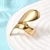 Irregular Twist 304 Stainless Steel Open Cuff Rings for Women RJEW-A091-0G-3