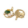 Brass Pave Cubic Zirconia & ABS Imitation Pearl Pendants KK-S525-05G-3