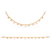 2Pcs Alloy Enamel Pink Bowknot Tassel 304 Stainless Steel Cable Chain Bag Decorative Chains AJEW-BBC0001-03-7