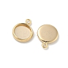 Flat Round Brass Pendant Cabochon Settings KK-K414-14B-G-2