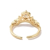 Clear Cubic Zirconia Crown Open Cuff Ring RJEW-P034-10G-3