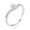 Flower Brass Micro Pave Cubic Zirconia Cup Peg Ring Settings KK-N274-30P-1