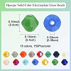 2250Pcs 15 Colors Opaque Solid Color Electroplate Glass Beads Strands GLAA-YW0003-25-2