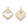 Brass Micro Pave Clear Cubic Zirconia Pendants KK-S356-090-NF-2