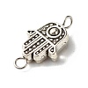 Tibetan Style Alloy Hamsa Hand Beads Links Connectors PALLOY-JF00950-4