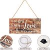 Natural Wood Hanging Wall Decorations for Front Door Home Decoration AJEW-FG0001-26-4