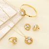 304 Stainless Steel & Cubic Zirconia & Cat Eye Pendant Necklaces & Stud Earrings & Rings & Bangles FS-WGBA184-01-2