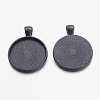 Electrophoresis Alloy Flat Round Pendant Cabochon Settings LS-X-PALLOY-Q304-16-NR-2