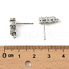 Brass Micro Pave Clear Cubic Zirconia Stud Earring Findings LS-KK-C107-06P-3