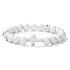 Synthetic Howlite Round Beads Stretch Bracelets YG0612-14-1