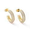 Clear Cubic Zirconia Ring Stud Earrings EJEW-P224-12G-1
