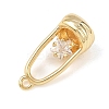 Brass Micro Pave Clear Cubic Zirconia Pendants KK-G545-19G-2