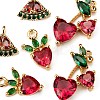 6Pcs Brass Micro Pave Colorful Cubic Zirconia Pendants KK-LS0001-39-4