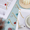6Pcs 3 Colors Alloy Hook Bookmarks AJEW-HS00004-5