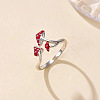Brass Enamel Cuff Open Rings for Women WG7A357-01-1