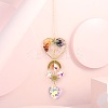 Wire Wrapped Natural Mixed Gemstone Tree of Life Pendant Decorations HJEW-K046-06G-02-1