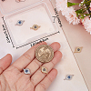 Beebeecraft 8Pcs 2 Colors DIY Brass Micro Pave Clear & Blue Cubic Zirconia Connector Charms DIY-BBC0001-28-3