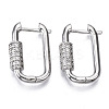 Brass Micro Pave Cubic Zirconia Huggie Hoop Earring EJEW-T046-010A-NF-1