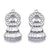 Brass Micro Pave Clear Cubic Zirconia Pendants ZIRC-S069-036P-1