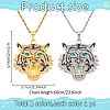 2Pcs 2 Colors Alloy Pendant Necklaces Set with Rhinestone NJEW-AN0001-83-2