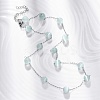 304 Stainless Steel Cat Eye Round Beads Handmade Chain Necklaces for Women NJEW-C073-01P-05-1