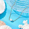Shell Pearl Pendant Necklaces NJEW-JN05134-02-1