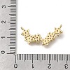 Brass Micro Pave Clear Cubic Zirconia 6 Flower Links Connector Charms KK-D431-072G-3