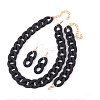 Acrylic Curb Chain Chain Necklaces & Dangle Earrings & Bracelets Sets FS-WGA399B-01-1