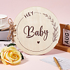 Round with Word Hey Baby Wood Baby Shower Guest Book Alternatives for Boy or Girl DIY-WH20002-58B-4