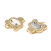 Brass Cubic Zirconia with Shell Pendants KK-K342-01G-3
