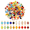 160Pcs 20 Color Glass Charms PALLOY-PH0022-32-1