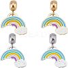 4Pcs 2 Colors 304 Stainless Steel European Dangle Charms STAS-UN0034-28-1