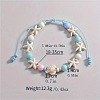 Bohemian Style Acrylic Starfish Turtle & Round Glass Beaded Braided Anklets for Women FS-WG26544-01-4