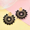 304 Stainless Steel & Bohemian Beaded Flower Dangle Stud Earrings for Women EJEW-R001-04A-4