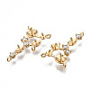 Brass Micro Pave Clear Cubic Zirconia Peg Bails Chandelier Component Links KK-S356-328-NF-2