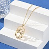 Brass Clear Cubic Zirconia Pendant Necklaces for Women NJEW-B121-01G-04-2