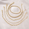 5Pcs 5 Styles Brass Chain Bracelets & Stretch Bracelets Set for Women BJEW-D357-03G-4