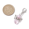 Heart Angel Glass Pendant Decoration HJEW-JM01980-02-3