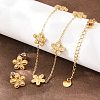 Flower 304 Stainless Steel Necklaces & Stud Earrings Sets for Women SJEW-K003-01G-1